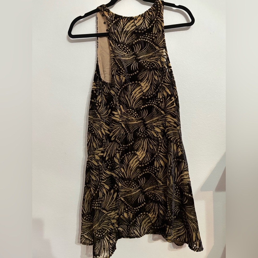 Free People Velvet Burnout Mini Dress XS  Flowy bohemian grunge Fairycore - Picture 8 of 9